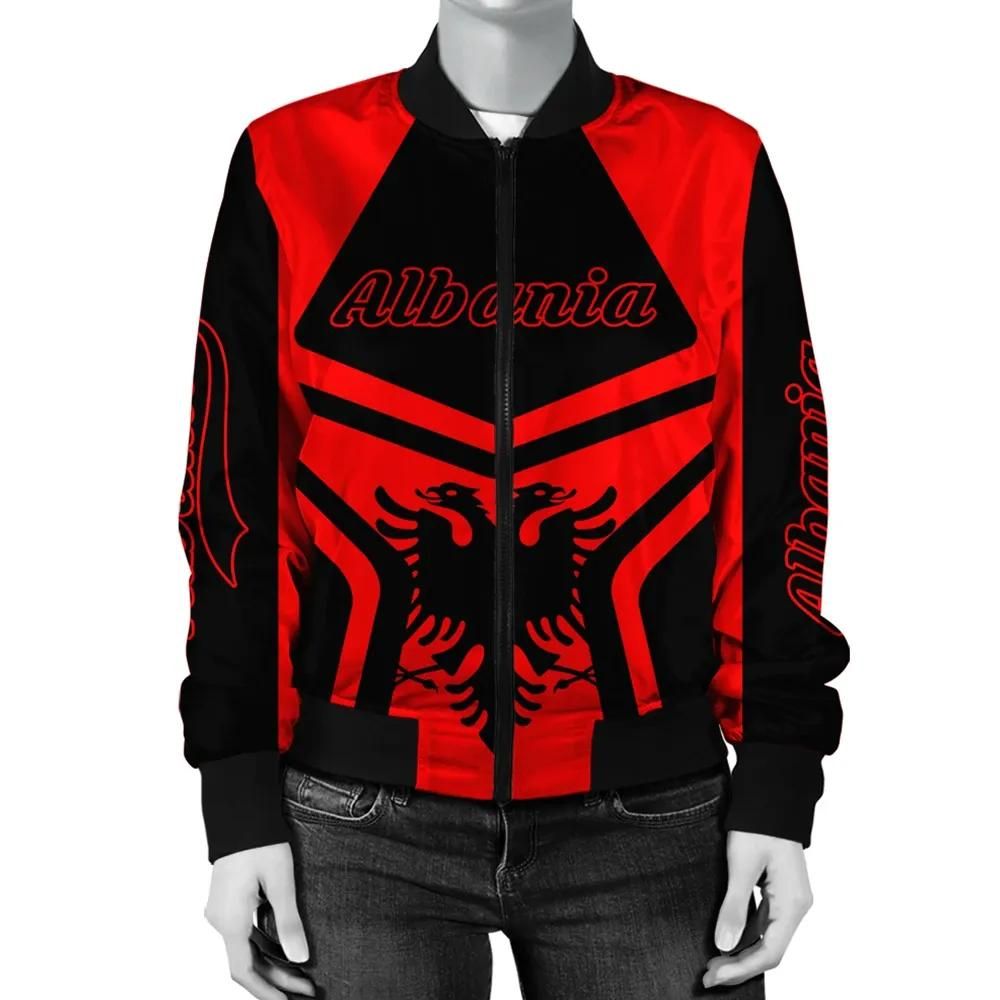 Albania Coat Of Arms Women Bomber Jacket My Style J75 Bomber Jacket Albania Coat Of Arms Women Bomber Jacket My Style J75 Bomber Jacket