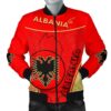 Albania Men Bomber Jacket Circle Stripes Flag Version K13 Bomber Jacket