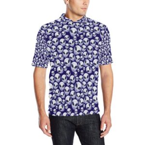 Alien Head Extraterrestrial Men Polo Shirt