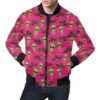 Alien Ufo Pink Pattern Print Mens Bomber Jacket