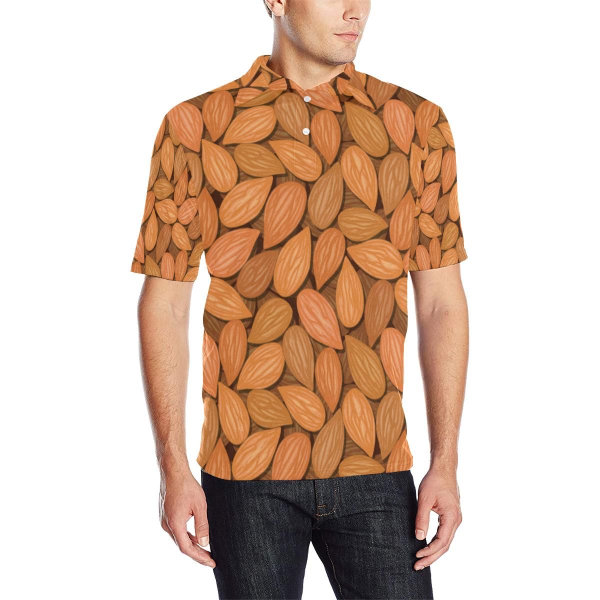 Almond Pattern Print Design 01 Men Polo Shirt Almond Pattern Print Design 01 Men Polo Shirt