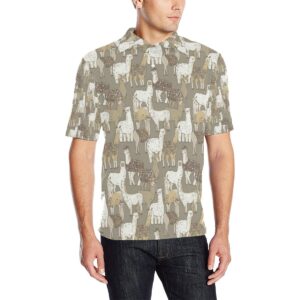 Alpaca Pattern Print Design 01 Men Polo Shirt