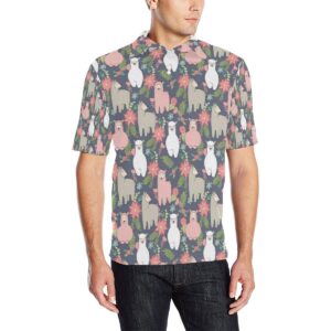 Alpaca Pattern Print Design 03 Men Polo Shirt