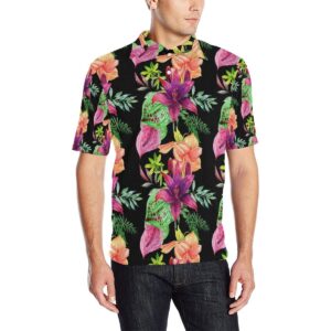 Amaryllis Pattern Print Design Al09 Men Polo Shirt