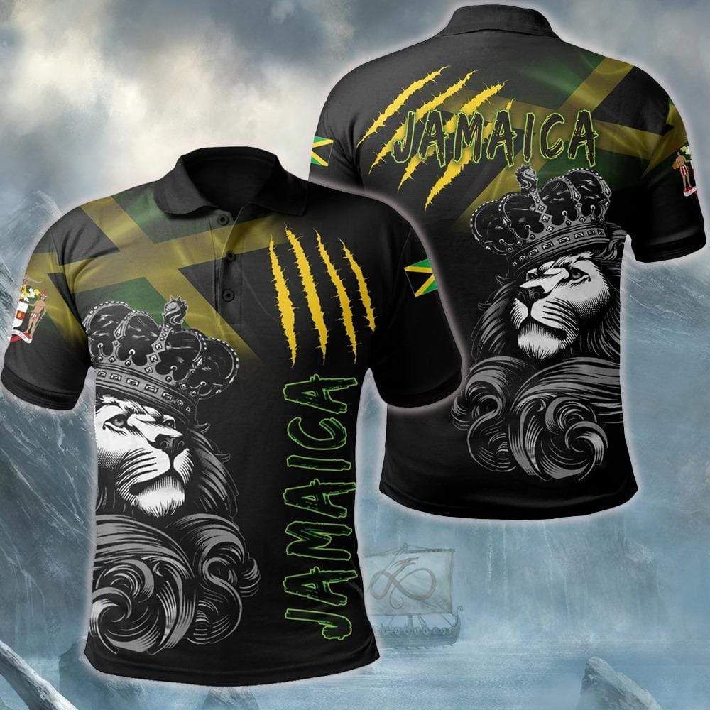 Amazing Jamaica Lion Black Polo Shirt Amazing Jamaica Lion Black Polo Shirt