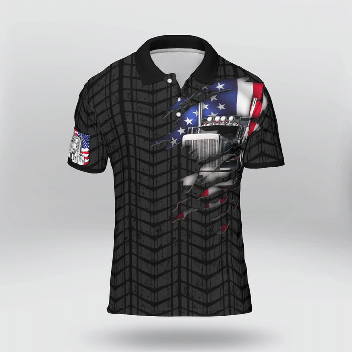Amazing Us Trucker Black Crack Polo Shirt Amazing Us Trucker Black Crack Polo Shirt
