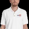 America Tower Pattern Embroidered Polo Shirt
