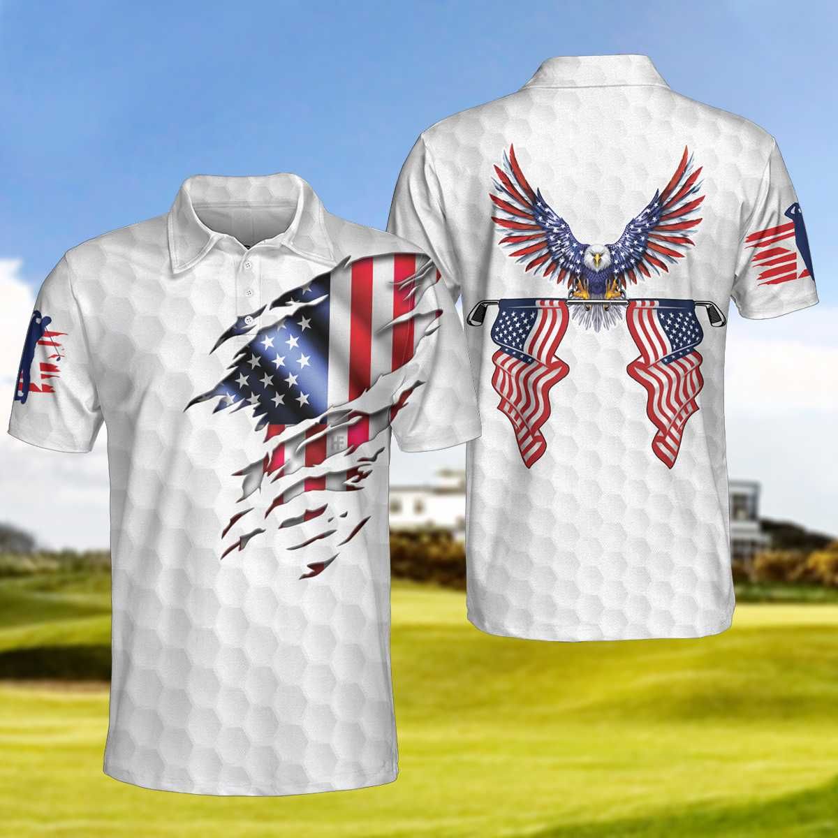 American Eagle Patriot Golf Polo Shirt American Eagle Patriot Golf Polo Shirt