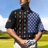 American Flag Golf Clubs Polo Shirt