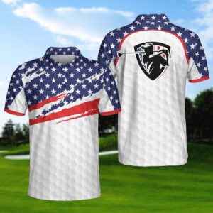 American Flag Golf Texture Polo Shirt