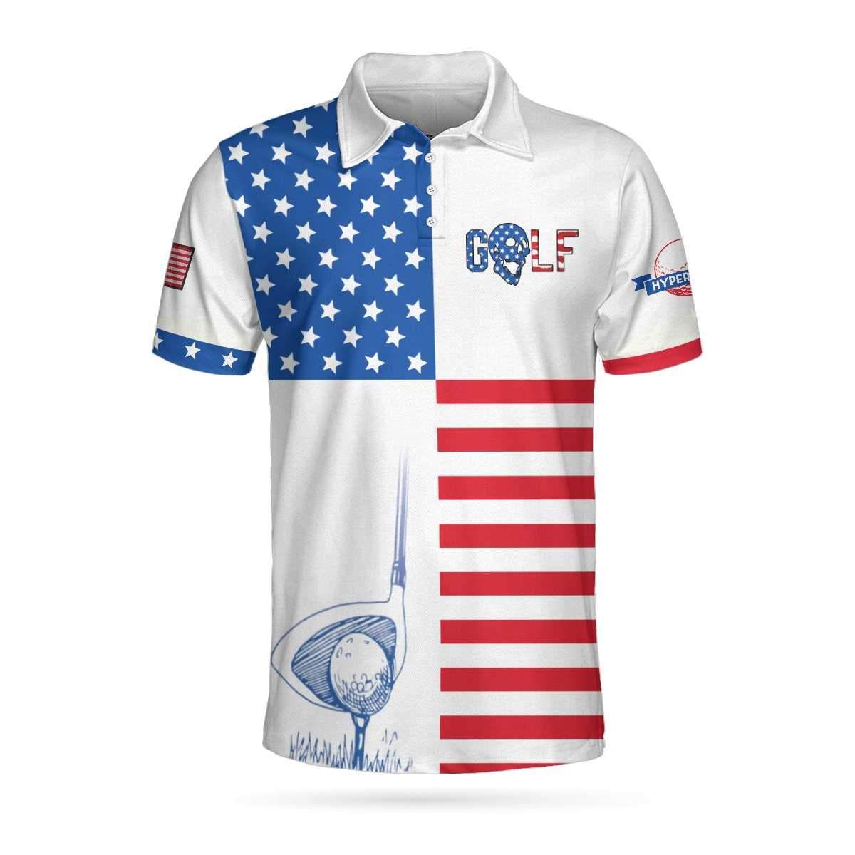 American Flag Golf Texture Skull American Flag Golf 3D Polo Shirt American Flag Golf Texture Skull American Flag Golf 3D Polo Shirt