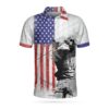 American Flag Golfer Short Sleeve Golf 3D All Over Printed Polo Shirt