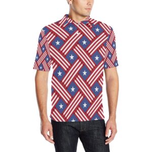 American Flag Pattern Men Polo Shirt