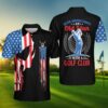 American Flag Skull Never Underestimate An Old Man With Golf Club Polo Shirt