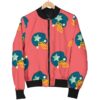American Football Pattern Print Women Casual Bomber Jacket
