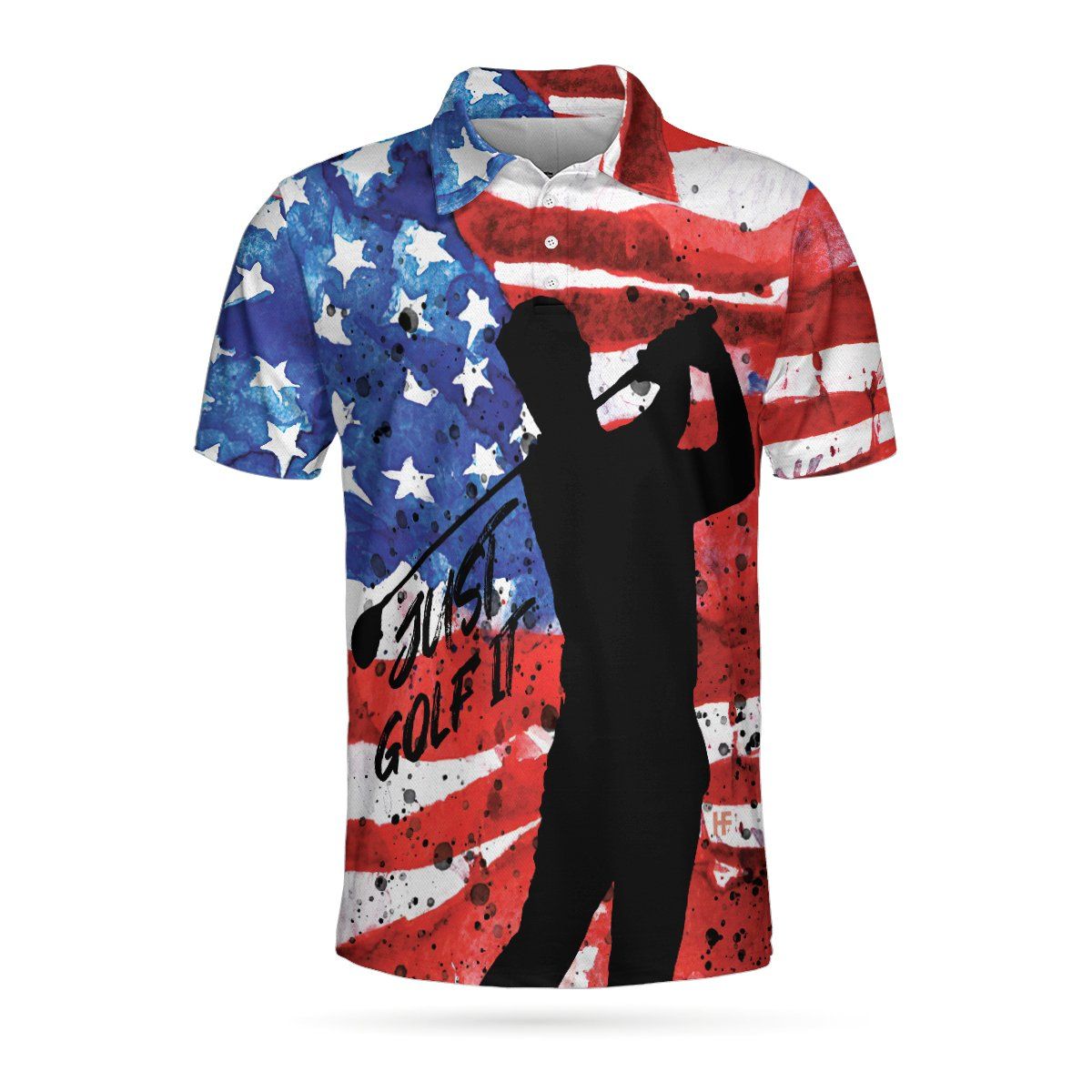 American Golfer Just Golf It 3D Short Sleeve Golf Polo Shirt American Golfer Just Golf It 3D Short Sleeve Golf Polo Shirt