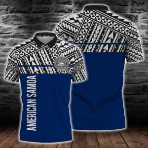 American Samoa Coat Of Arms Polynesian Horizontal Style Polo Shirt All Over Print