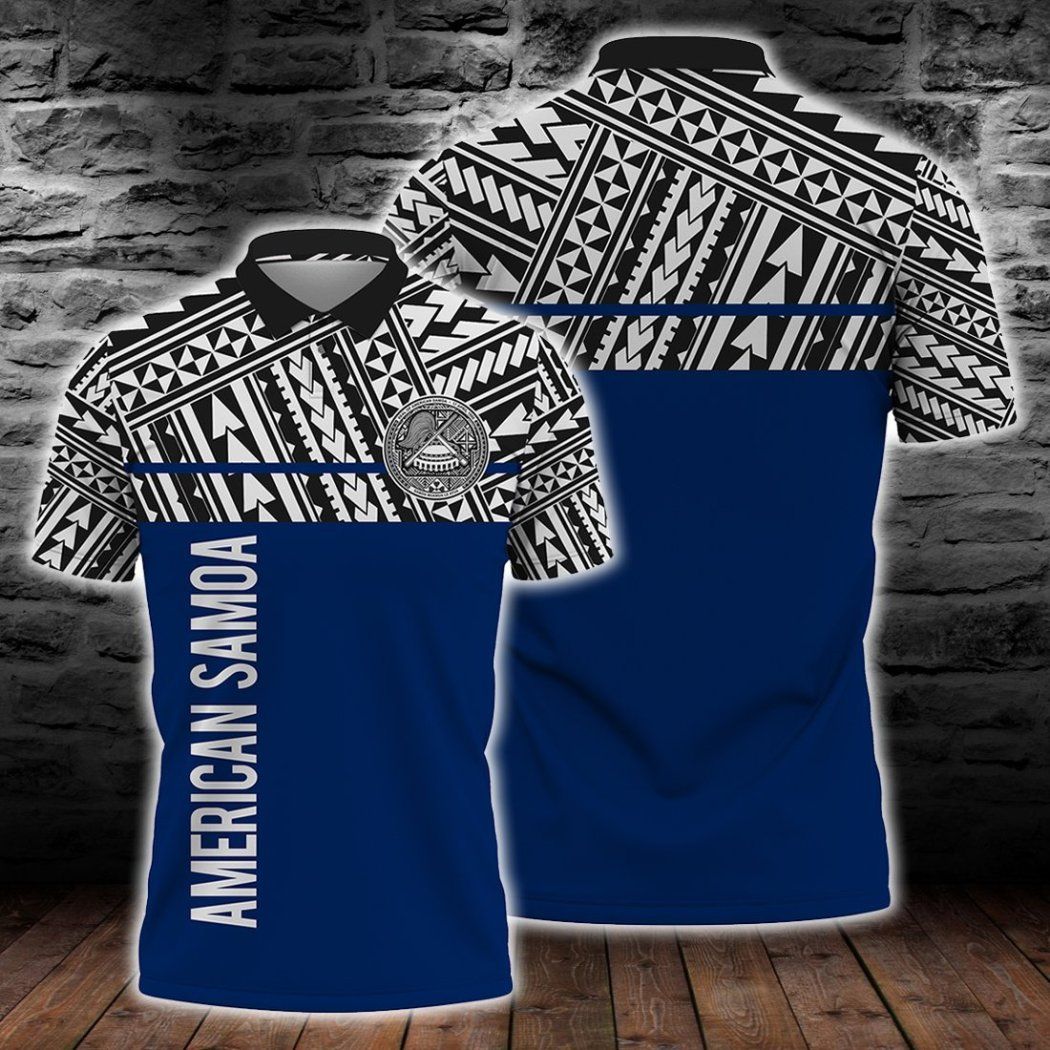 American Samoa Coat Of Arms Polynesian Horizontal Style Polo Shirt All Over Print American Samoa Coat Of Arms Polynesian Horizontal Style Polo Shirt All Over Print