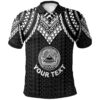 American Samoa Custom Personalised Polo Shirt - Polynesian Armor Style Black - BN39