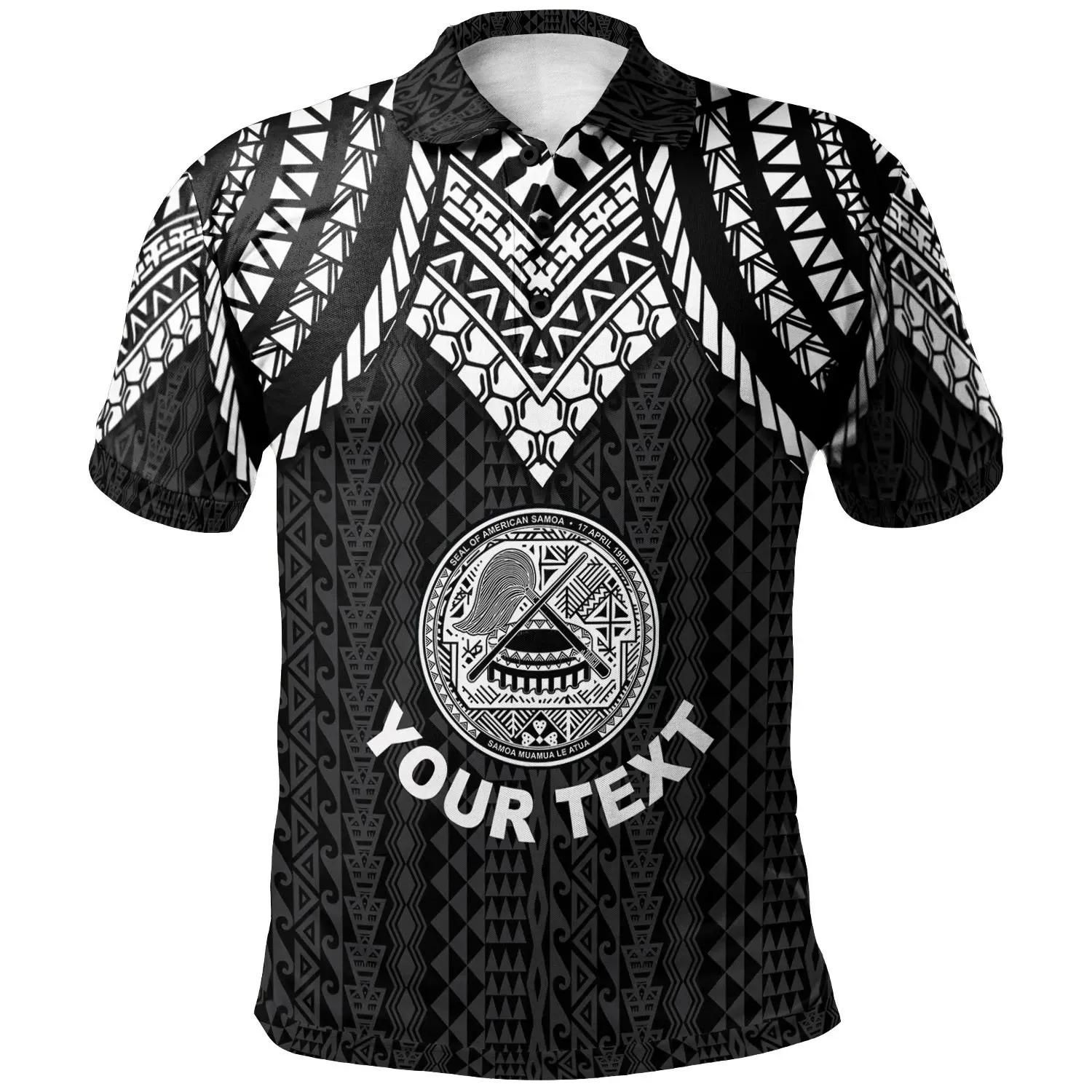 American Samoa Custom Personalised Polo Shirt - Polynesian Armor Style Black - BN39 American Samoa Custom Personalised Polo Shirt - Polynesian Armor Style Black - BN39