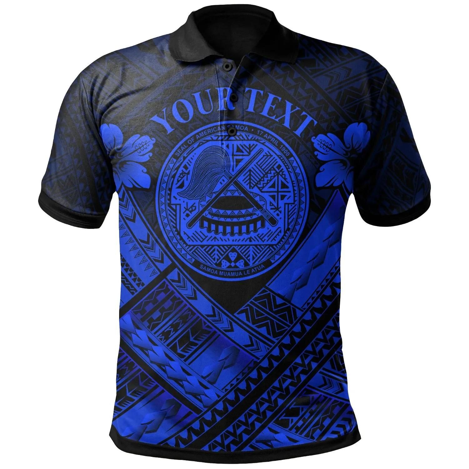 American Samoa Custom Personalised Polo Shirts - AS Blue Seal Polynesian Patterns - BN18 American Samoa Custom Personalised Polo Shirts - AS Blue Seal Polynesian Patterns - BN18