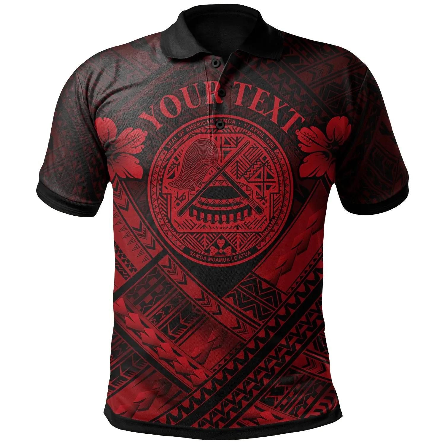 American Samoa Custom Personalised Polo Shirts - AS Red Seal Polynesian Patterns - BN18 American Samoa Custom Personalised Polo Shirts - AS Red Seal Polynesian Patterns - BN18