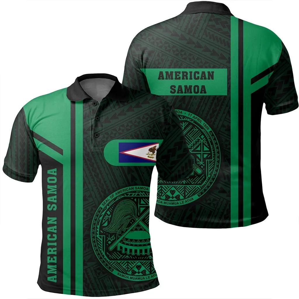 American Samoa Green Polo Shirt- Boba Style - AH - J14 American Samoa Green Polo Shirt- Boba Style - AH - J14
