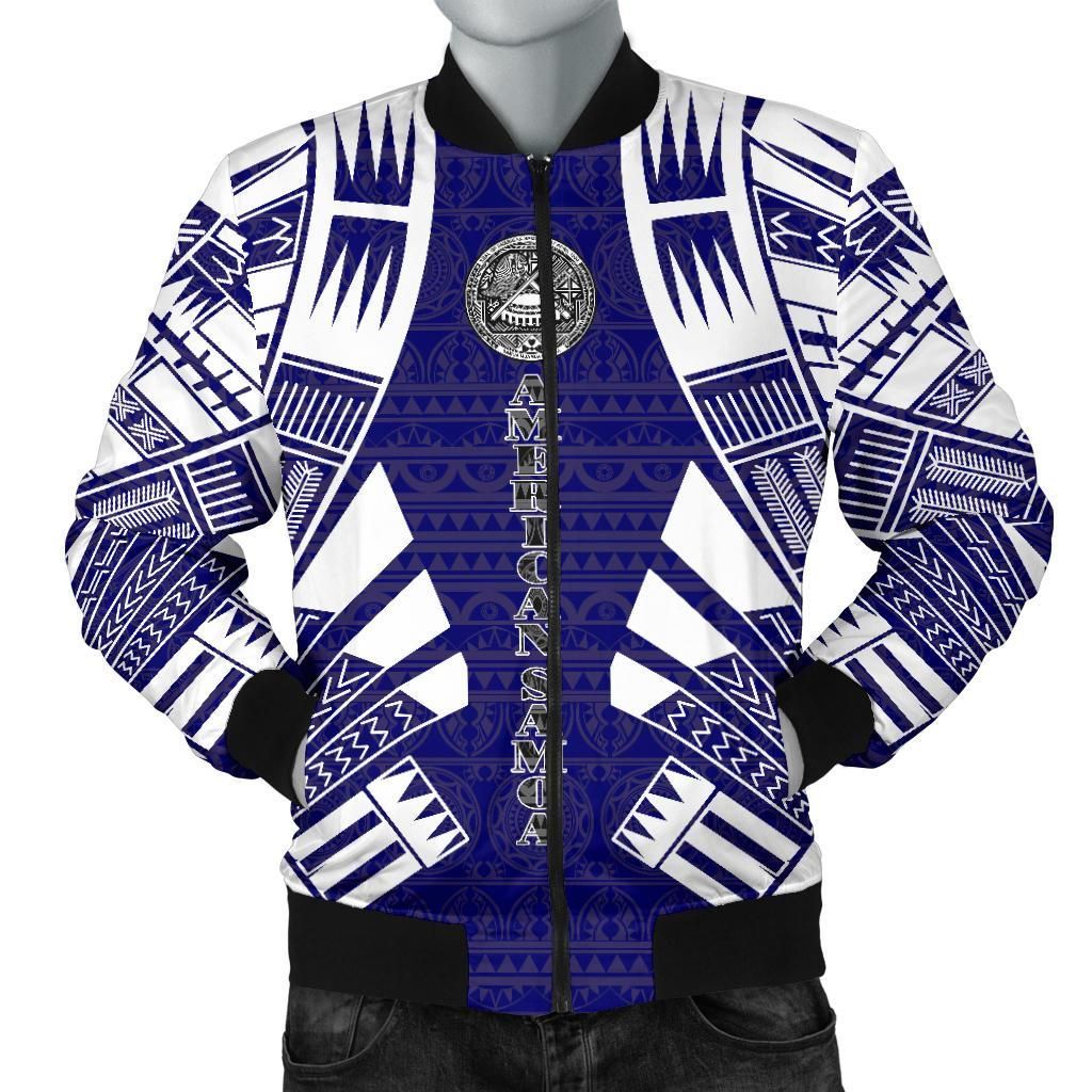 American Samoa Men Bomber Jackets - Polynesian Tattoo Flag - BN0110 Bomber Jacket American Samoa Men Bomber Jackets - Polynesian Tattoo Flag - BN0110 Bomber Jacket