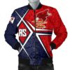 American Samoa Men's Bomber Jacket - AS Flag with Polynesian Patterns - BN15