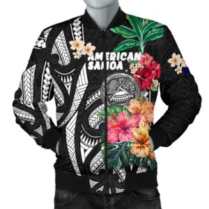 American Samoa Men's Bomber Jacket Coat Of Arms Polynesian With Hibiscus TH5 Bomber Jacket