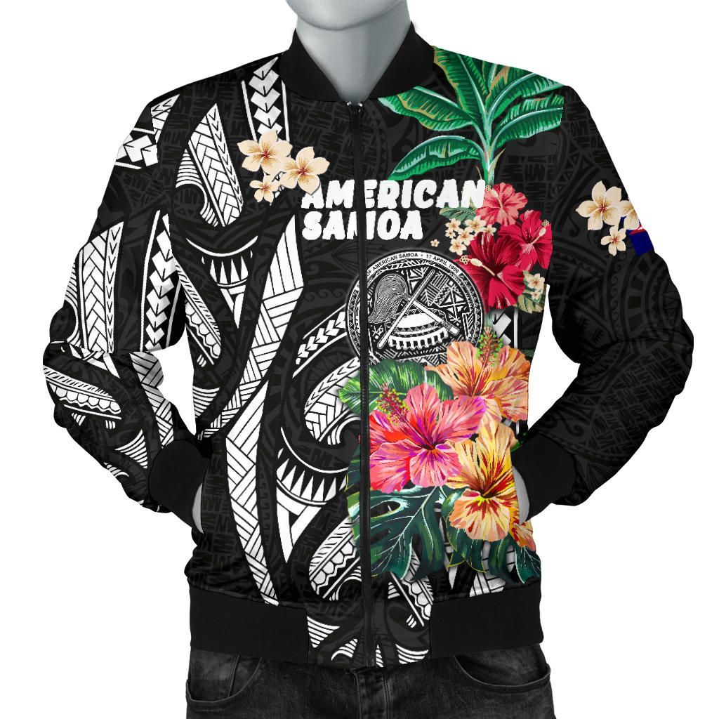 American Samoa Men's Bomber Jacket Coat Of Arms Polynesian With Hibiscus TH5 Bomber Jacket American Samoa Men's Bomber Jacket Coat Of Arms Polynesian With Hibiscus TH5 Bomber Jacket