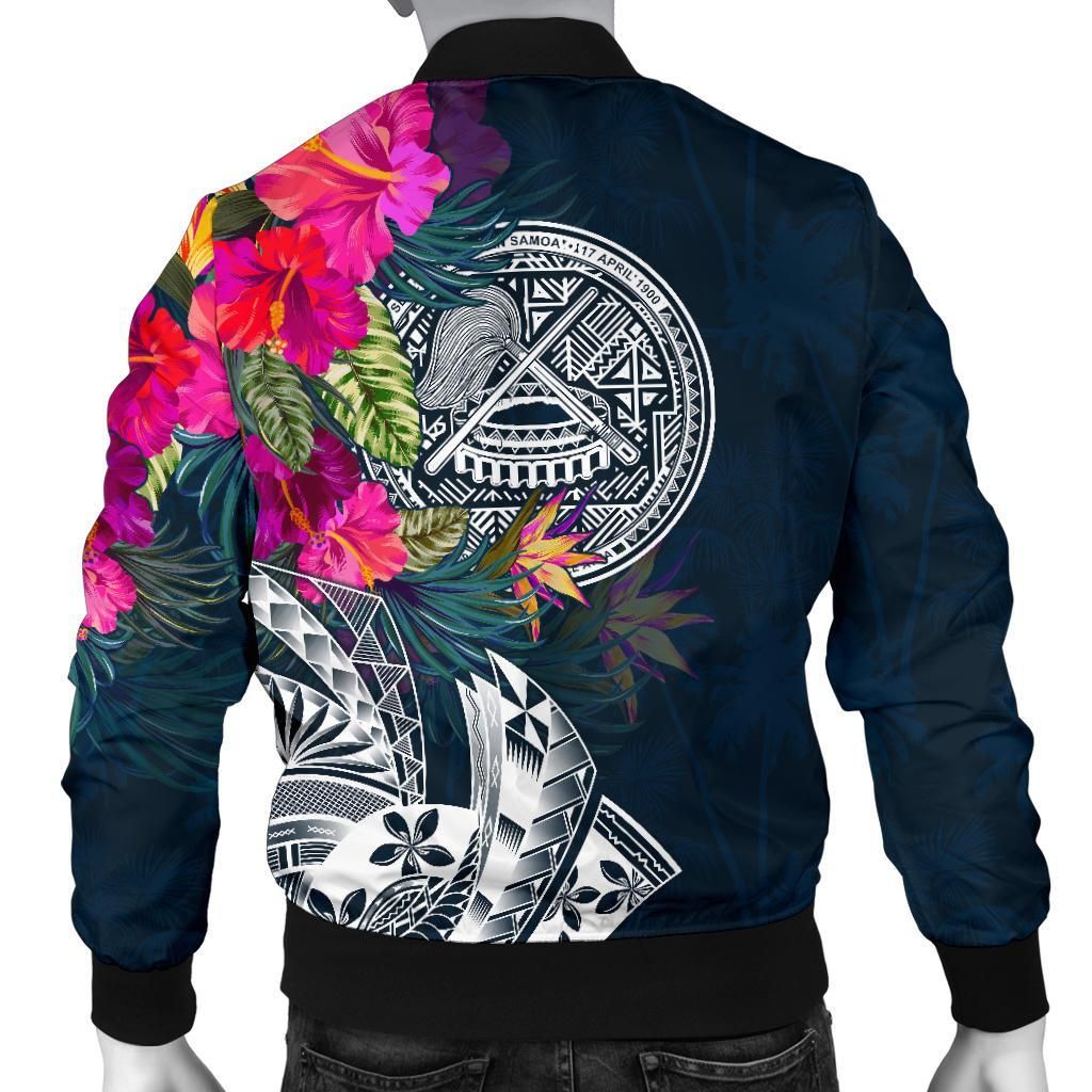 American-Samoa-Mens-Bomber-Jacket-Polynesian-Hibiscus-with-Summer-Vibes-BN15-Bomber-Jacket-1