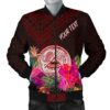 American Samoa Personalised Men's Bomber Jacket - Coat Of Arm With Polynesian Patterns - BN25