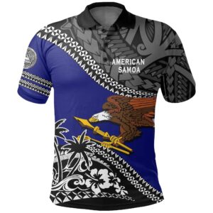 American Samoa Polo Shirt Fall In The Wave K7