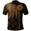 American Samoa Polo Shirt - Polynesian Wings (Golden) - BN15