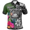 American Samoa Polo Shirt - Turtle Plumeria Banana Leaf - BN11