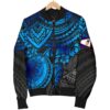 American Samoa Polynesian Bomber Jacket (Women) - Blue Turtle - BN15 Bomber Jacket