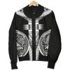 American Samoa Polynesian Men Bomber Jacket - Black Armor Tattoo - BN11