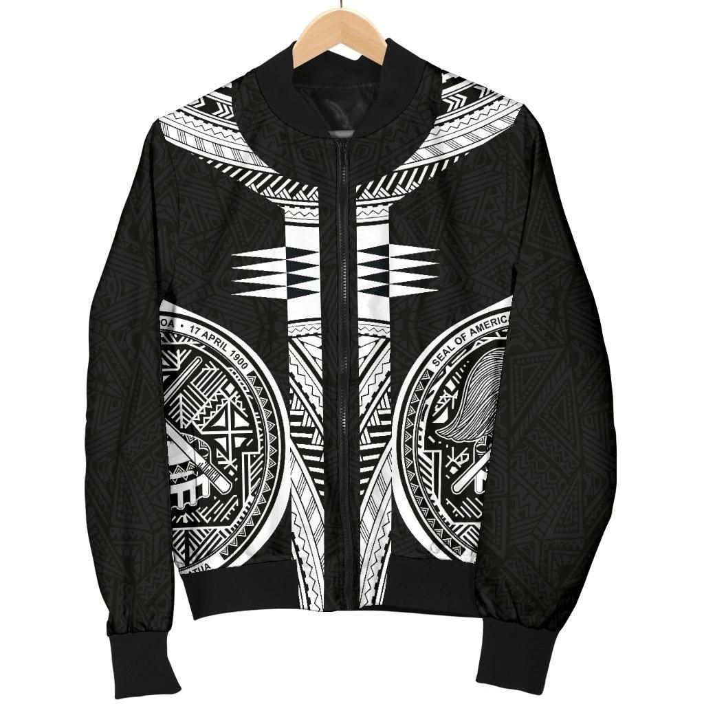 American Samoa Polynesian Men Bomber Jacket - Black Armor Tattoo - BN11 American Samoa Polynesian Men Bomber Jacket - Black Armor Tattoo - BN11