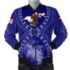 American Samoa Polynesian Men's Bomber Jacket - American Samoa Flag with Polynesian Tattoo - BN18 Bomber Jacket