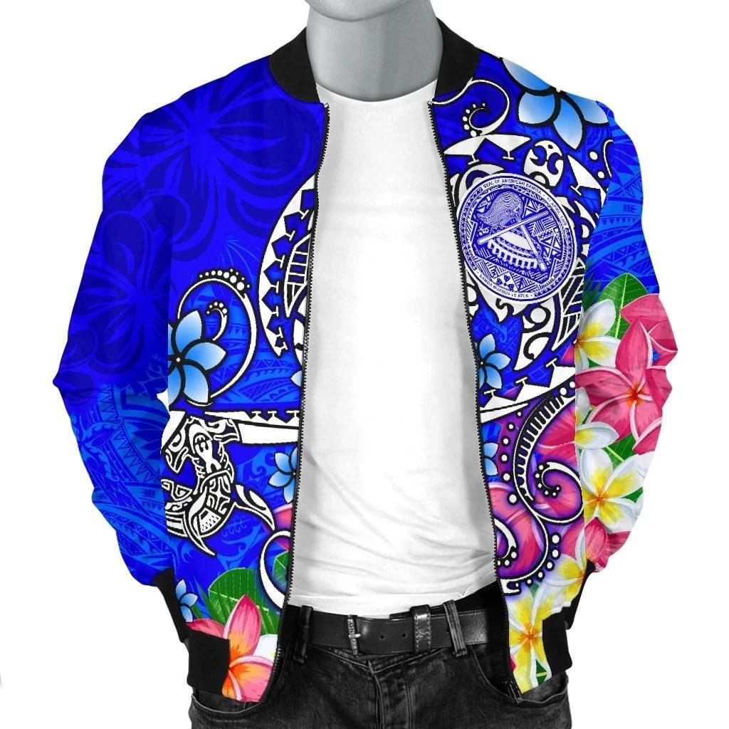 American-Samoa-Polynesian-Mens-Bomber-Jacket-Turtle-Plumeria-Blue-BN18-Bomber-Jacket-2