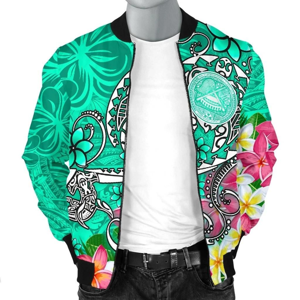 American-Samoa-Polynesian-Mens-Bomber-Jacket-Turtle-Plumeria-Turquoise-BN18-Bomber-Jacket-2