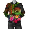 American Samoa Polynesian Personalised Women's Bomber Jacket - Hibiscus and Banana Leaves - BN15 Bomber Jacket