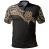 American Samoa Polynesian Polo Shirt - Gold Heart Shield - BN11