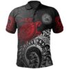 American Samoa Polynesian Polo Shirt - Polynesian Turtle (Red) - BN15