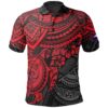 American Samoa Polynesian Polo Shirt - Red Turtle - BN15