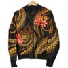 American Samoa Polynesian Women Bomber Jacker - Gold Plumeria - BN11 Bomber Jacket