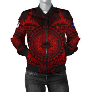 American Samoa Polynesian Women's Bomber Jacket - Red Seal - BN18 Bomber Jacket
