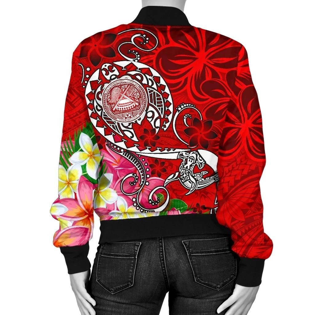 American-Samoa-Polynesian-Womens-Bomber-Jacket-Turtle-Plumeria-Red-BN18-Bomber-Jacket-1
