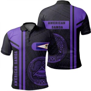 American Samoa Purple Polo Shirt- Boba Style - AH - J14